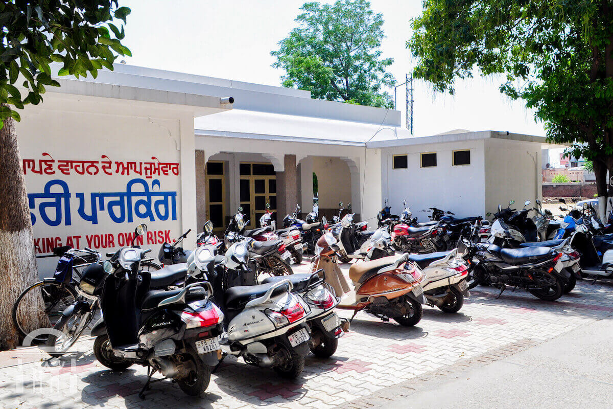 Parking lot for scooters at Guru Nanak Paramedical College Dhahan Kaleran near Banga in Punjab